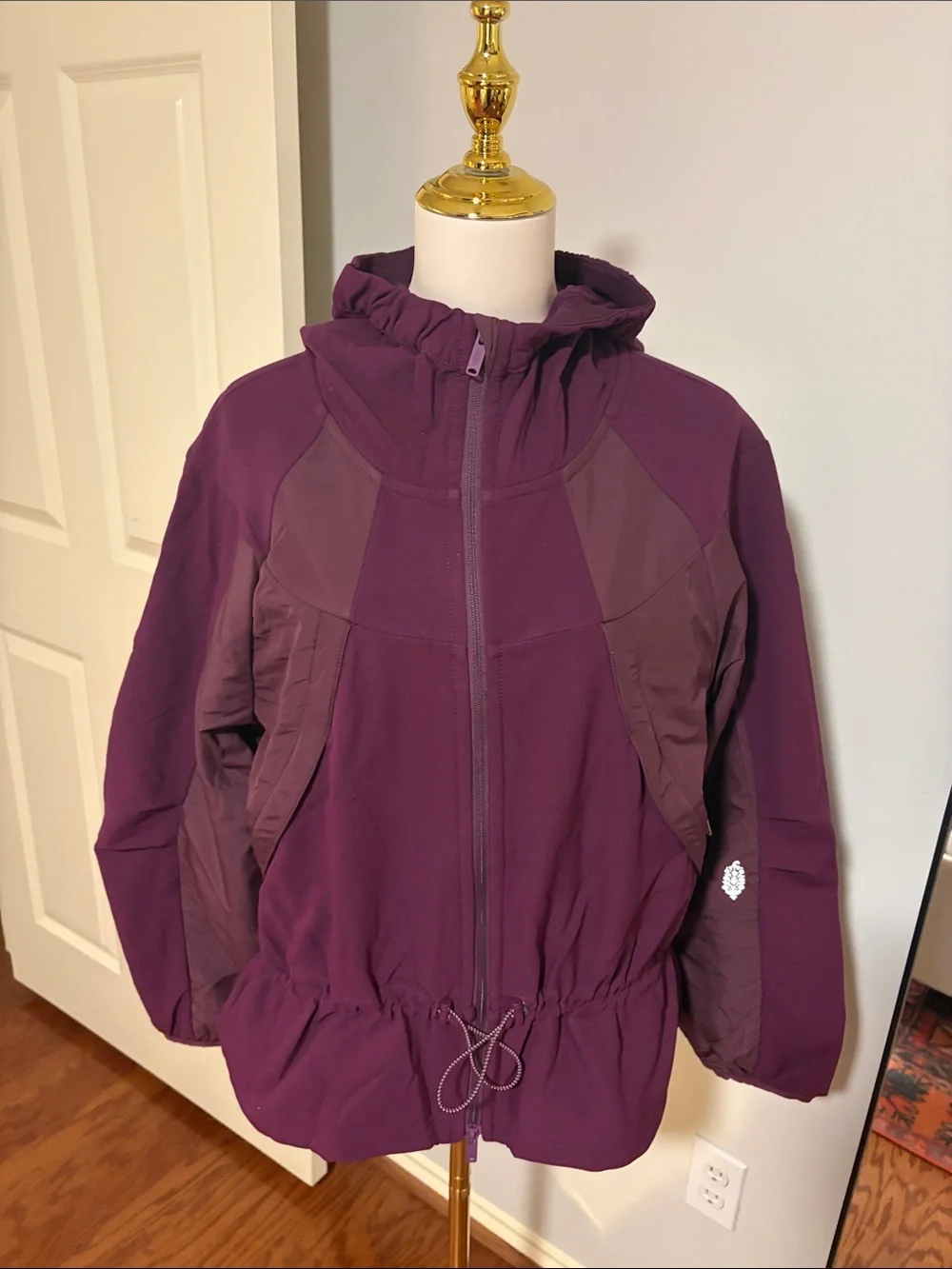 NWT Free People 🍒 All Terrain Fleece Training Jacket in ‘Black Cherry’
